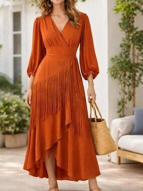 Hutch Fringe Wrap Dress